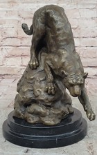 Grande Taille Puma Cougar Panthère Lion Sculpture En Bronze Pour Extérieur