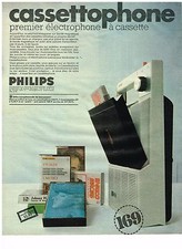 1968 PHILIPS ADVERTISEMENT Cassette Electrophone CASSETTOPHONE