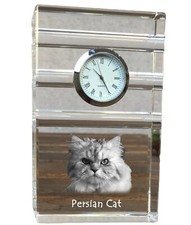 Chat Persan - Horloge Verre
