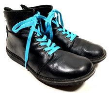 Kickers Low Profile Women Leather Monkey Boots Lace-Up Ankle Black 39 EU/ 8.5 US