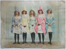 Barrison Sisters Vaudeville Folies Shepherdess Chromolithograph 1895 Scene Show