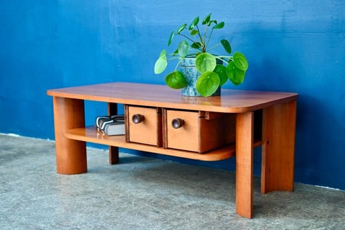 Table basse tiroirs bois - basse,