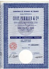 Action Carrières et Scieries de France anciens Ets Civet Pommier et Cie, 1963
