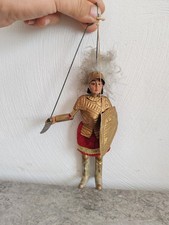Vintage Italian Puppet, Wooden and Metal Fighter Warrior