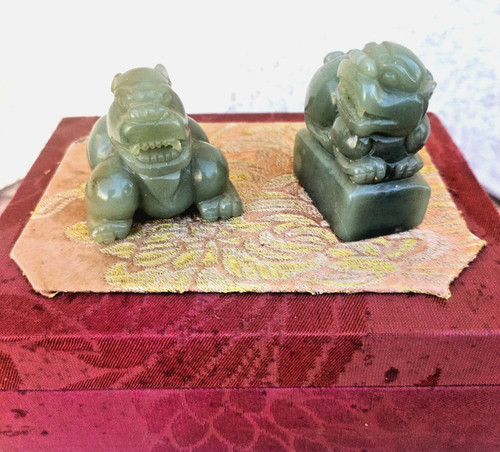 Deux statuette jade - deux,
