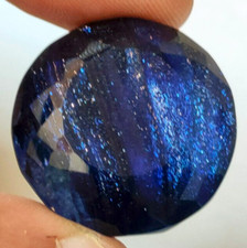 Grande pierre bleue rutilée