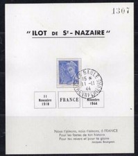 + LIBERATION / BLOC FEUILLET ILOT DE ST NAZAIRE / RARE ++ / COTE +++