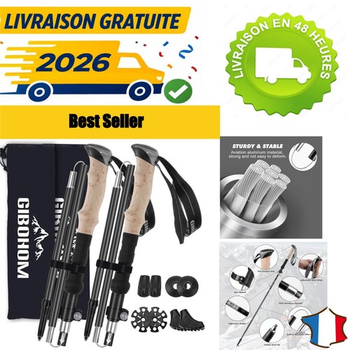 Bâtons randonnée pliables - bâtons, de