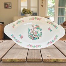 Assiette ovale en porcelaine de Couleuvre – décor floral ancien