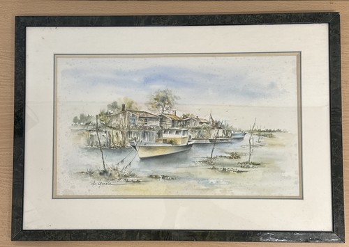 Peinture encadré bassin - peinture,