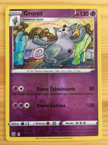 Carte pokémon reverse - carte, groret