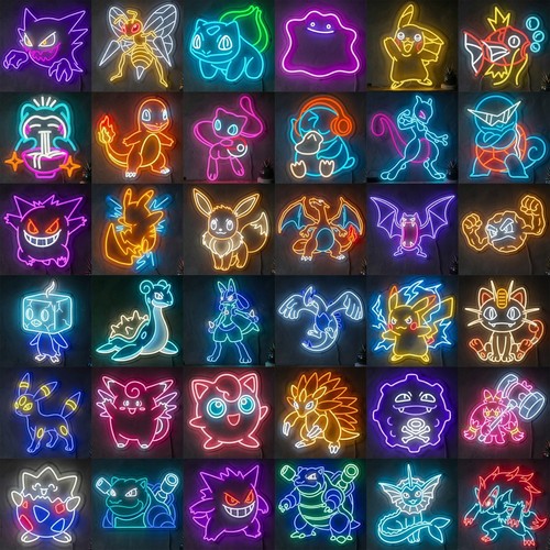 Panneau néon led anime salle - anime,