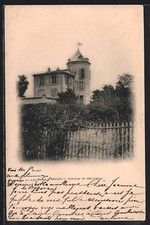 Old postcard Bezons, Château de Bellevue and garden surrounded by a wooden fence 