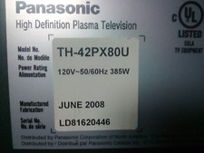 PANASONIC 42 Inch Plasma Tv Board Repair Kit Model TH-42PX80U