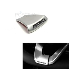 Emblème AMG volant interieur mercedes benz gris chrome silver métal 45x45x20mm