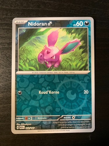 Carte pokémon reverse nidoran - carte,
