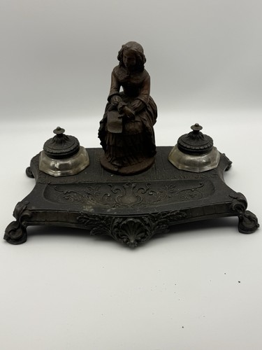 Ancien encrier porte plume - encrier,
