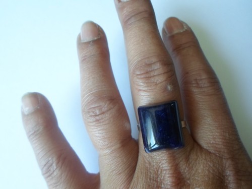 Bague argent massif - en,