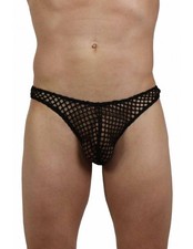 String Homme Résille Noire