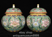 5 "Qing Qianlong marqué émail couleur porcelaine fleur lotus pot crock paire