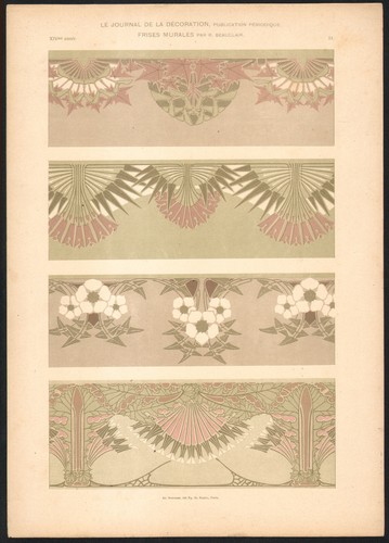 1900 lithographie frises - lithographie,