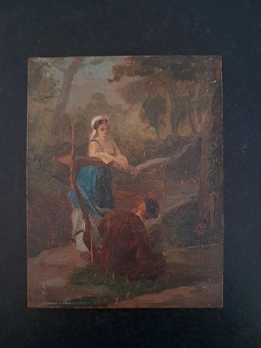 Petit tableau ancien huile sur - petit,