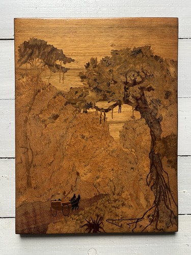 Ancien panneau marqueterie - ancien,