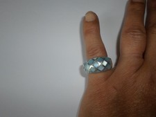 bague en argent massif, dôme