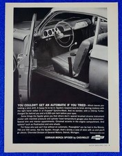 1964 CHEVROLET CORVAIR MONZA SPYDER ORIGINAL VINTAGE PRINT AD CHEVY CLASSIC