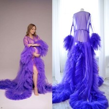 Women's Robes Tulle Ruffles Maternity Star Dresses Sexy Birthday Party Gown