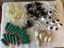 73 pc. Halloween Horror Lot – Skeleton, Bloody Fingers, Eyeballs, Spiders, Mice