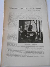Histoire d'une colonne de Fonte 1903 Article de presse