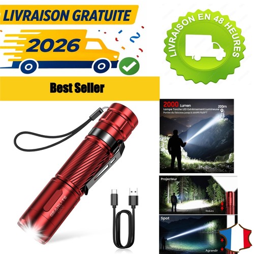 Lampe torche led rechargeable - torche,