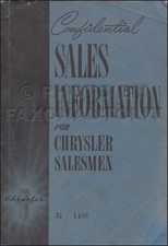 1941 Chrysler Confidential Sales Information Salesmen Dealer Album 