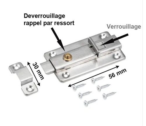 Verrou inox enclenchement et - a,