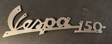 Vespa 150 VBA VBB WRITTEN FRONT SHIELD ORIGINAL STAINLESS STEEL USED
