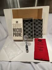 Vintage Shure 565S Microphone w/box & Red felt bag Tested Working