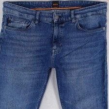 Hommes HUGO BOSS DELAWARE Ajusté Straight Élasthanne Bleu Jeans W34 L32