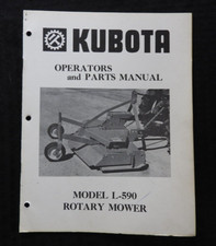 Tondeuse De Tracteur KUBOTA "Modèle L-590" Manuel Du Propriétaire Et Des Pièces