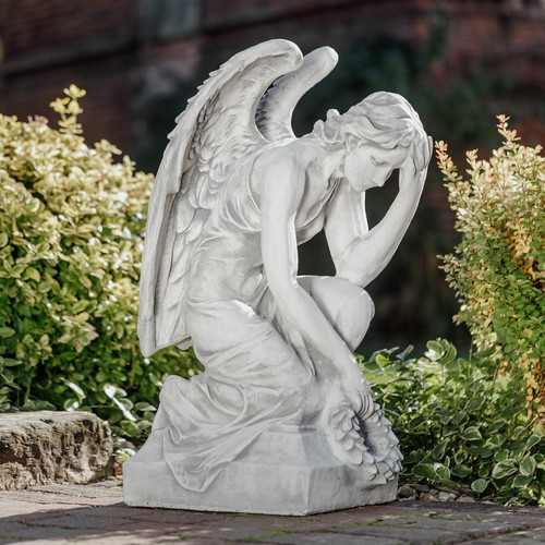 Statue ange sur socle - ,