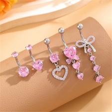 14G Dangle Belly Button Ring Piercing Jewelry Surgical Steel Dangling Belly Ring