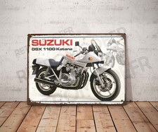 Plaque métal vintage Suzuki gsx1100 Katana Enseigne Garage Décoration moto Déco