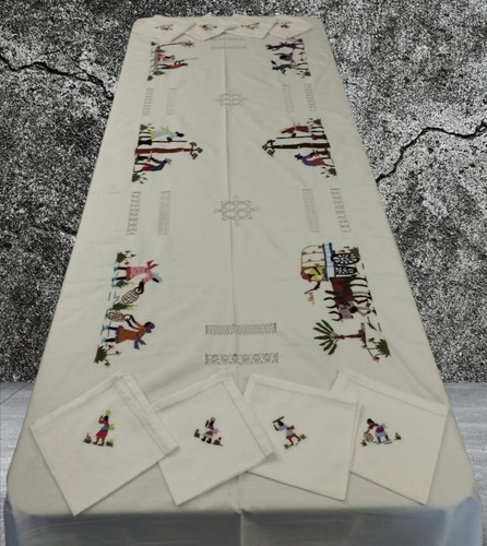 Nappe brodée faite main - nappe,