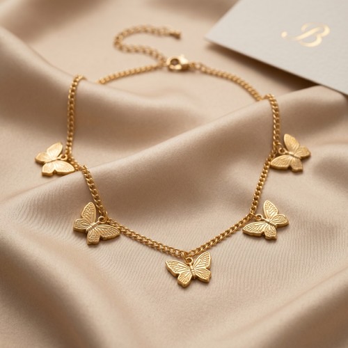 Collier papillon doré femme - collier,