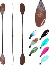 Adjustable Kayak Paddle with Carbon Shaft and PP Blade 220-230cm, Wood-2 