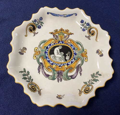 Ancienne assiette faince - faince, gien