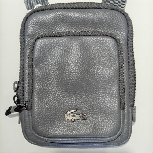 Sacoche lacoste cuir grainé - lacoste,