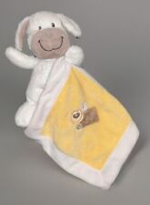 C # Doudou chien blanc beige mouchoir jaune Étiquettes NICOTOY