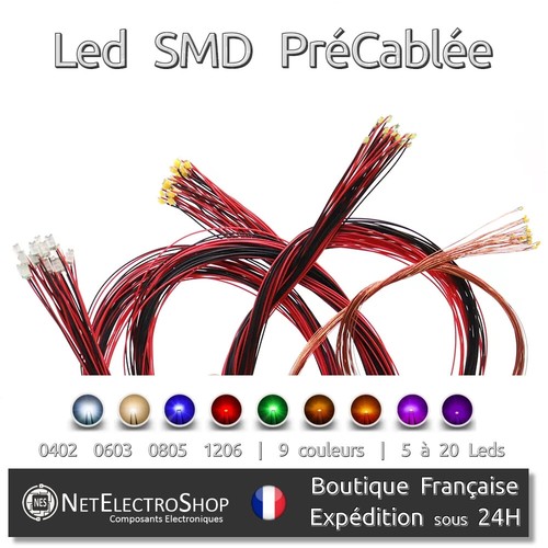 Led cms précablée 0402 0603 - cms,