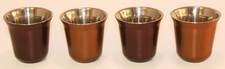 Nestle / Nespresso ~ Pixie Espresso Cups Gold & Bronze - Stainless Steel *Set 4